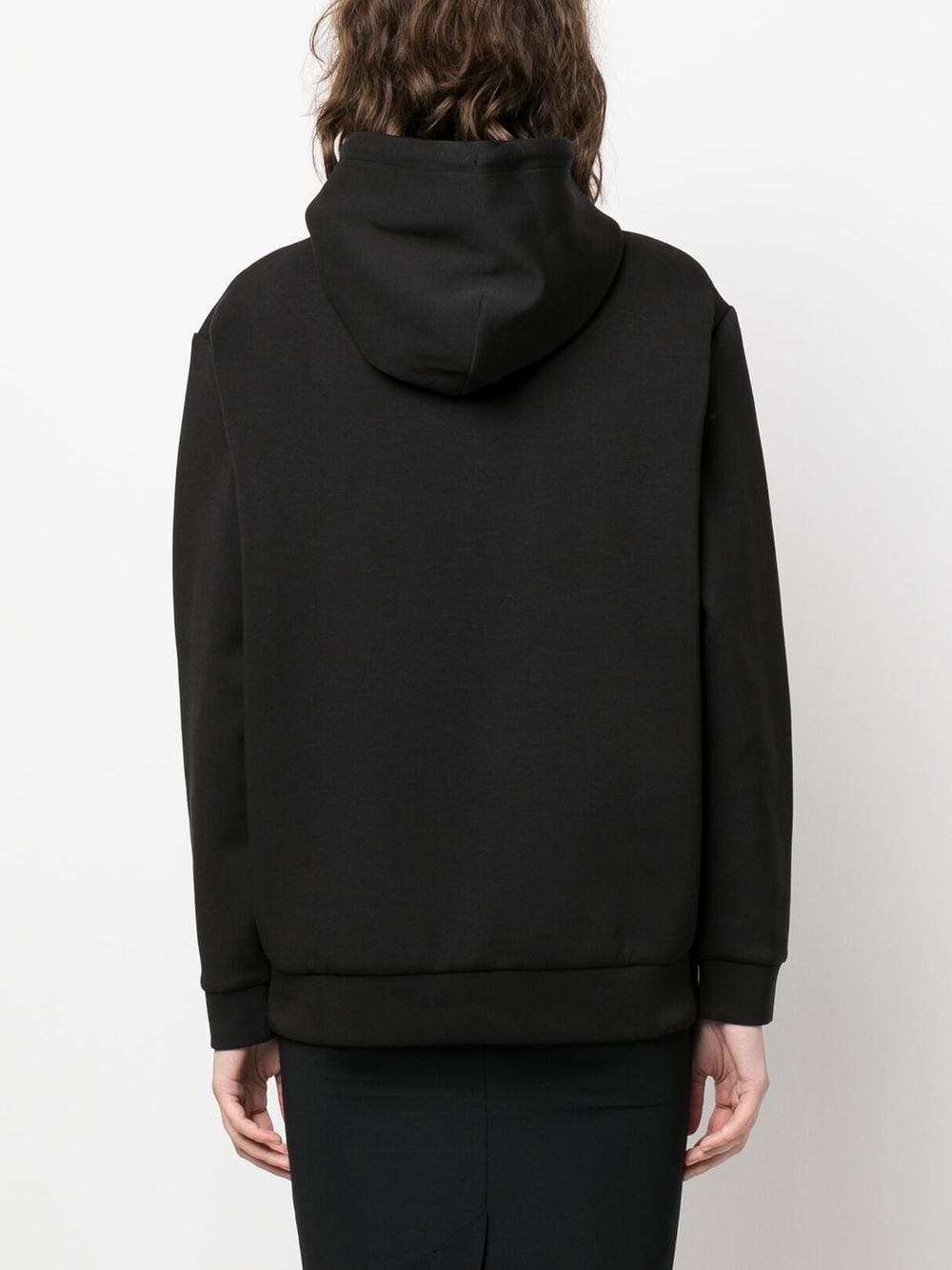 Shop Calvin Klein Cotton-blend Drawstring Hoodie In Black