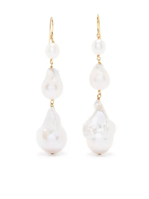 Jil Sander aretes con dije de perla