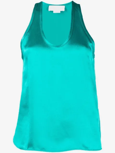 Genny satin scoop-neck tank top