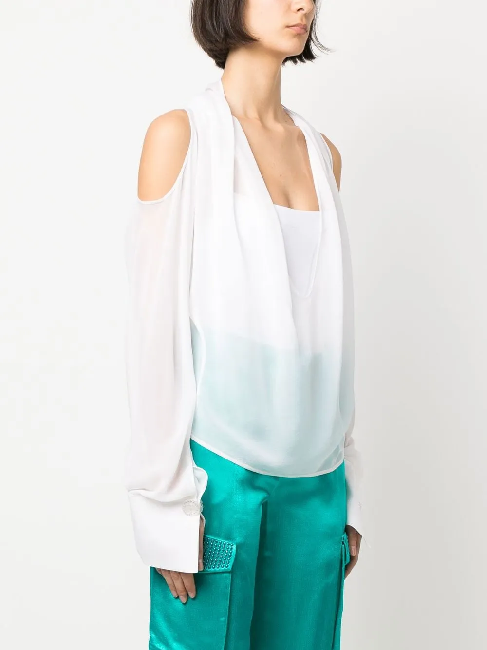 Shop Genny V-neck Cut-out Blouse In White