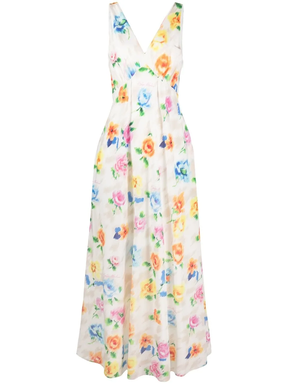 

Boutique Moschino floral-print sleeveless maxi dress - White