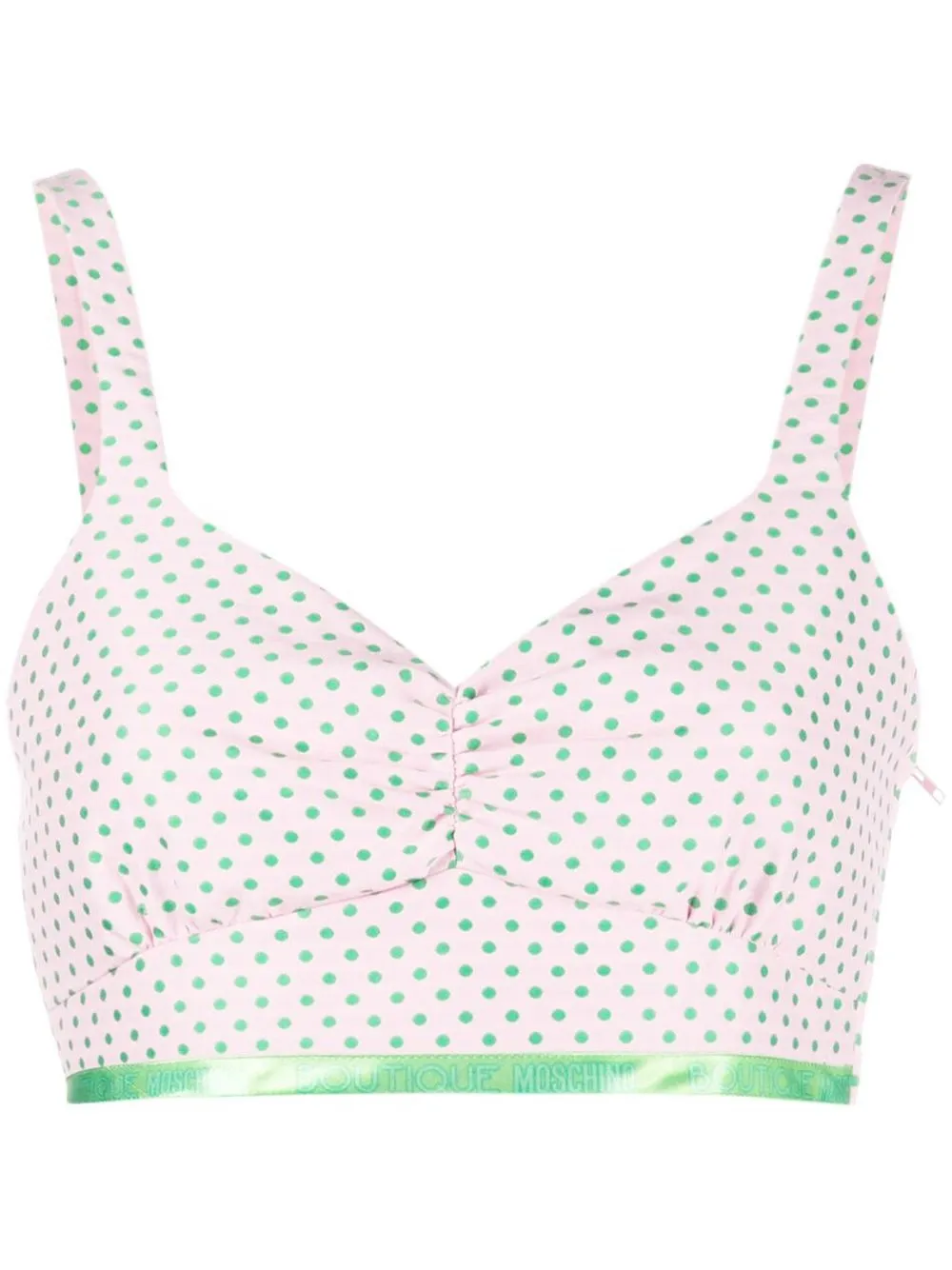 

Boutique Moschino polk-dot cropped top - Pink