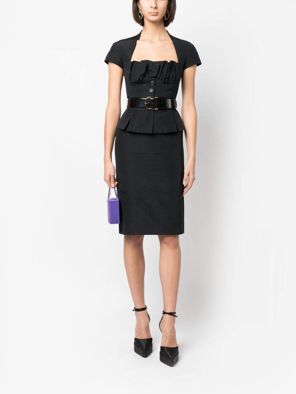 Pre-owned Dior 高腰铅笔半身裙（2000年代典藏款） In Black