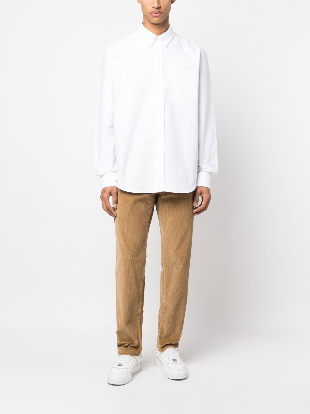 Shop Norse Projects Organic Cotton Long-sleeved Shirt In White