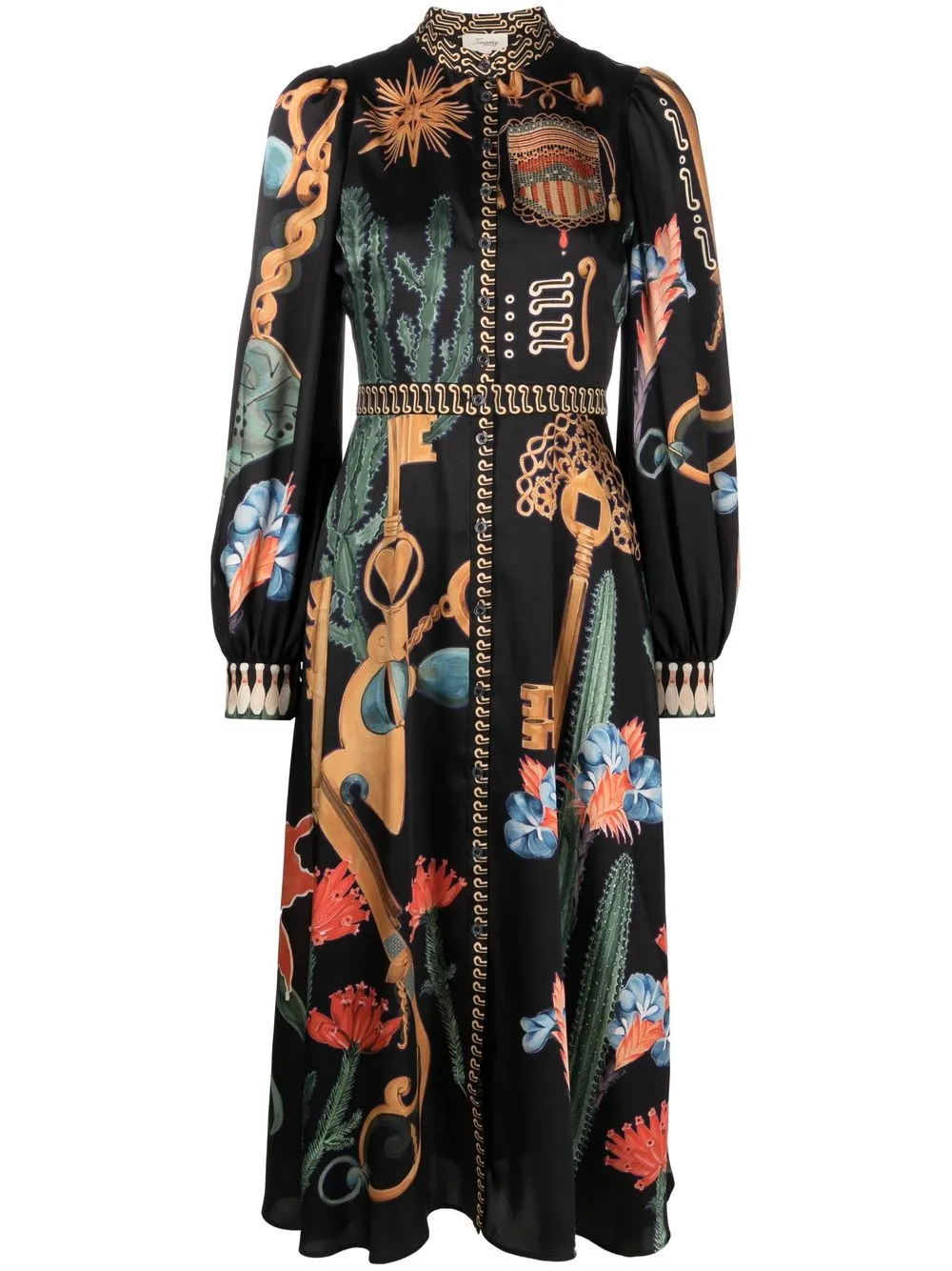 

Temperley London vestido camisero con estampado Palomino - Negro