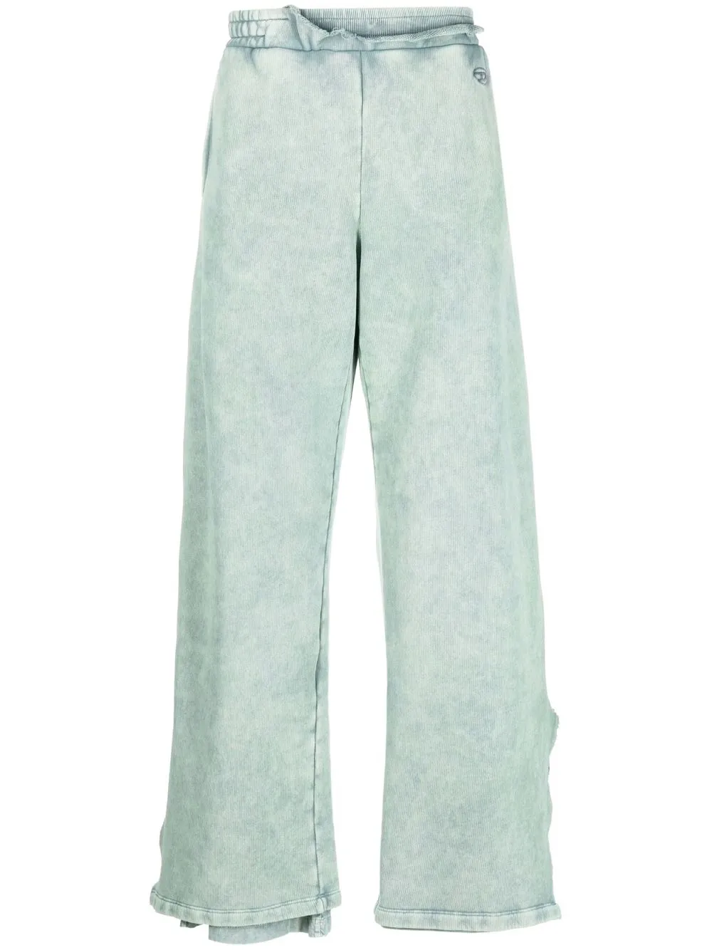 

Diesel logo-embroidered wide-leg track pants - Green