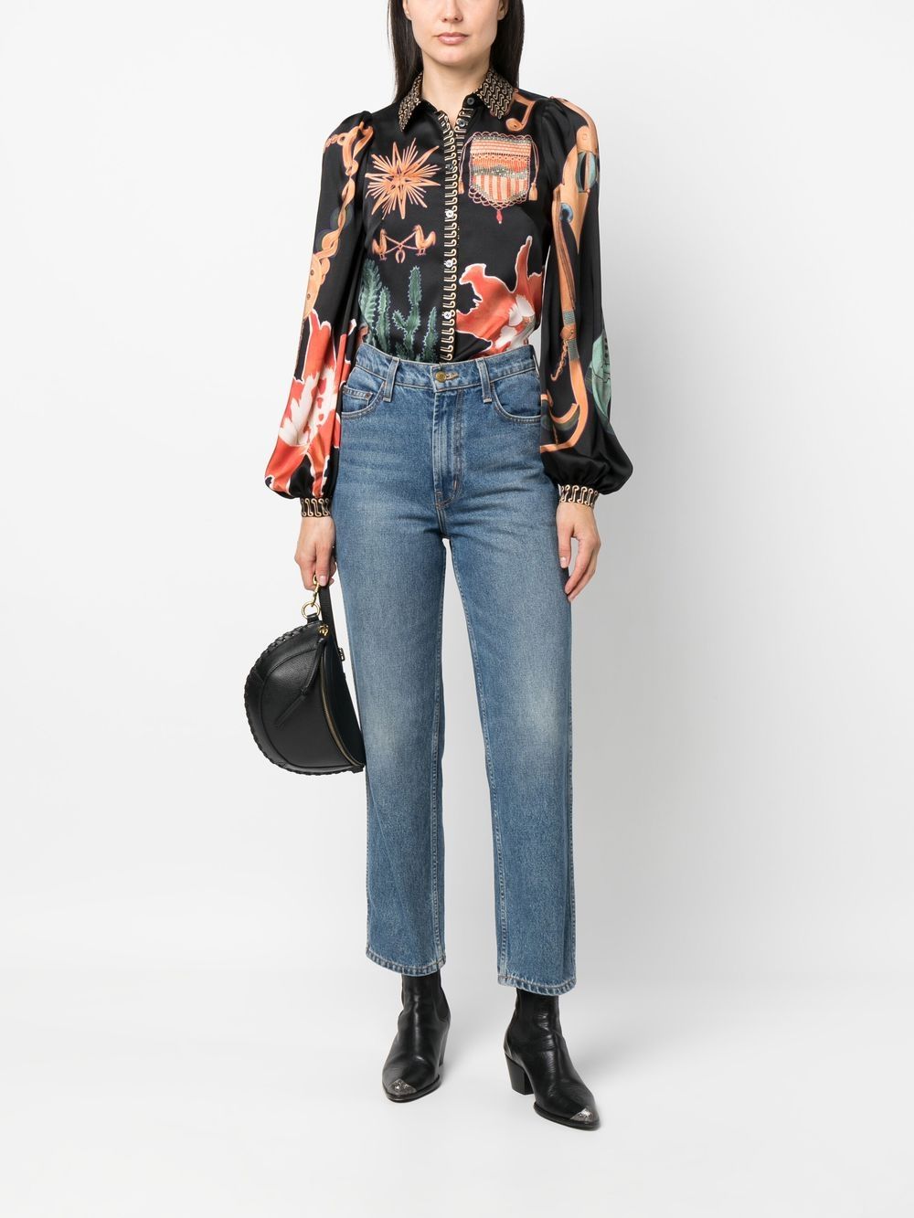 Temperley London Blouse met gedrapeerde mouwen - Zwart