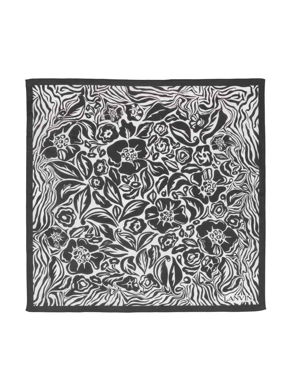 

Lanvin floral-print cotton scarf - Black