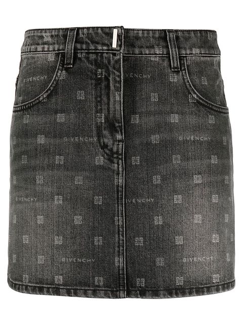 Givenchy 4G denim mini skirt