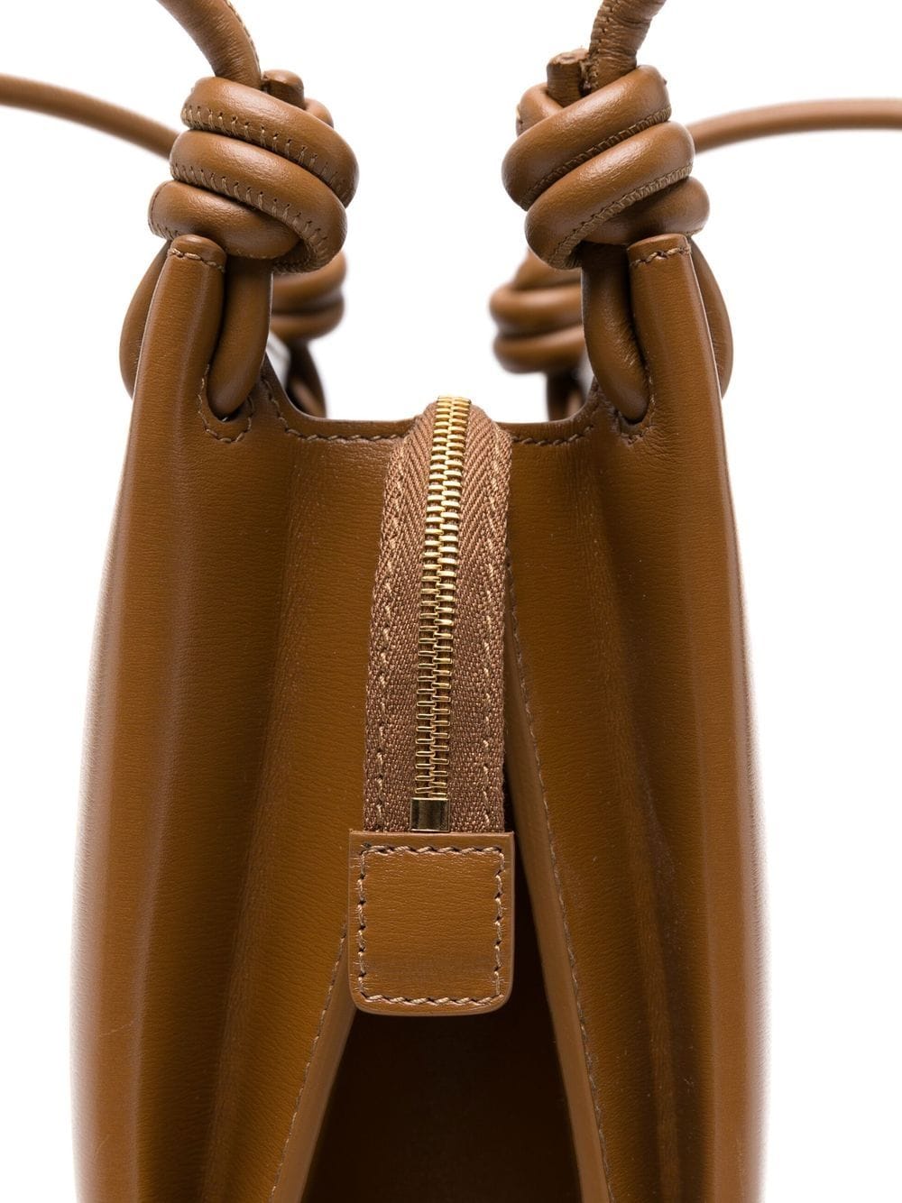 Shop Jil Sander Logo-detail Leather Shoulder Bag In 褐色