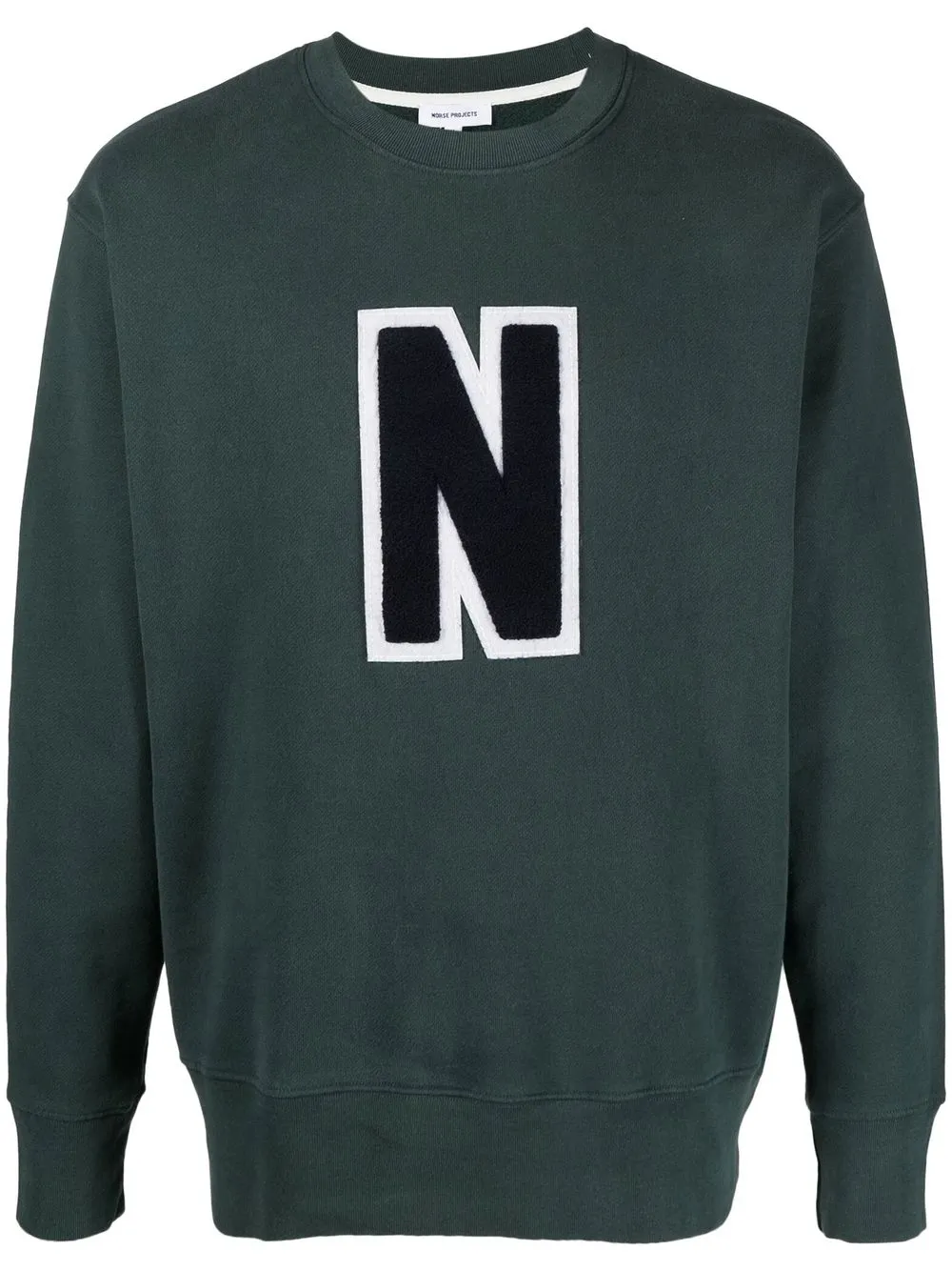 

Norse Projects sudadera con parche de monograma - Verde