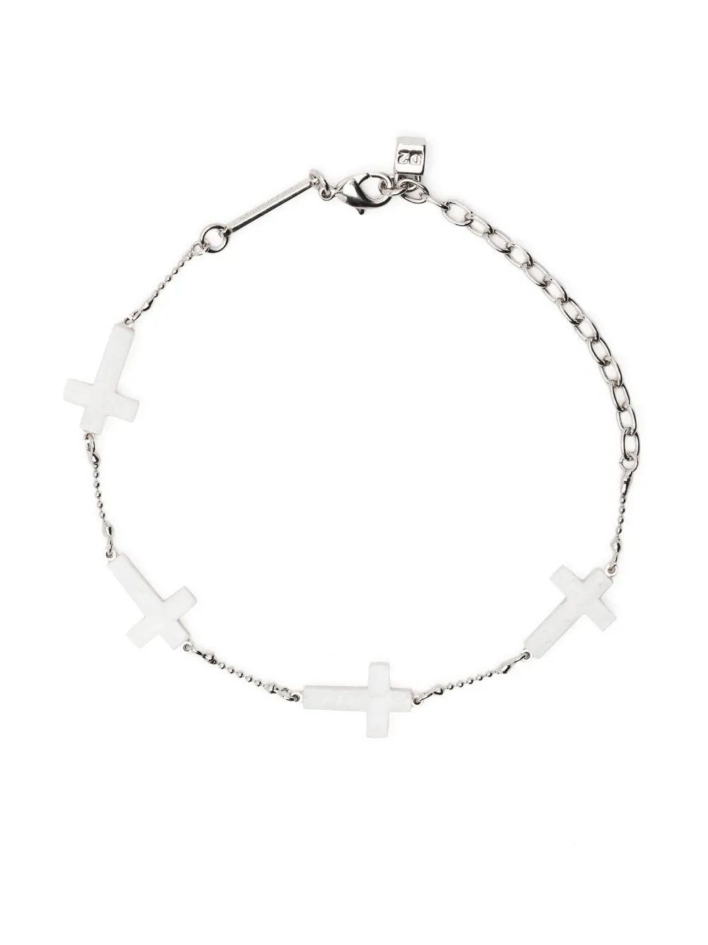 

Dsquared2 pulsera de cadena con dije de cruz - Blanco