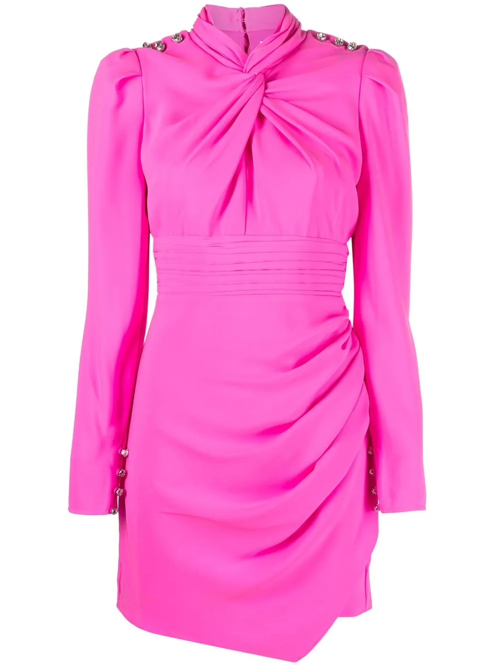 

Self-Portrait twisted collar minidress - Pink