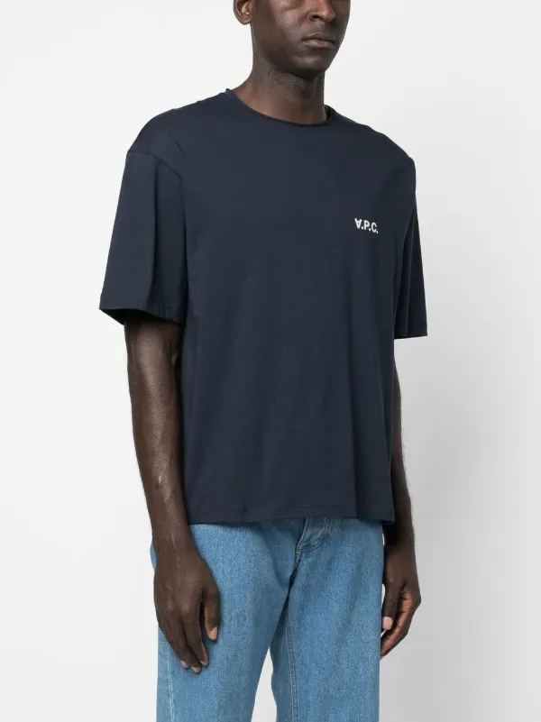 A.P.C. logo-print short-sleeve T-shirt | Blue | FARFETCH PL