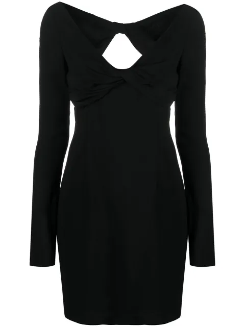 Blumarine long-sleeve V-neck minidress