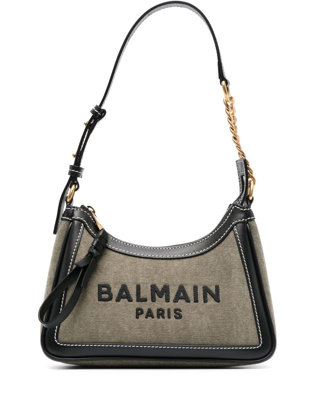 Shop Balmain Logo-print B-army Shoulder Bag In Green