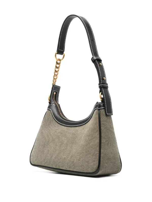 Balmain logo-print B-army Shoulder Bag Green FARFETCH IN