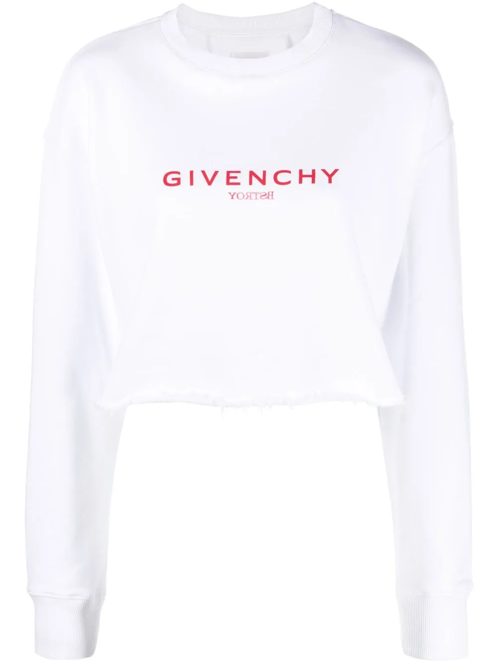

Givenchy logo-embroidered cropped sweatshirt - White