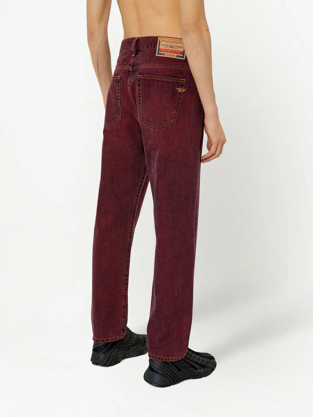 Diesel High-waisted Straight-leg Jeans In Red