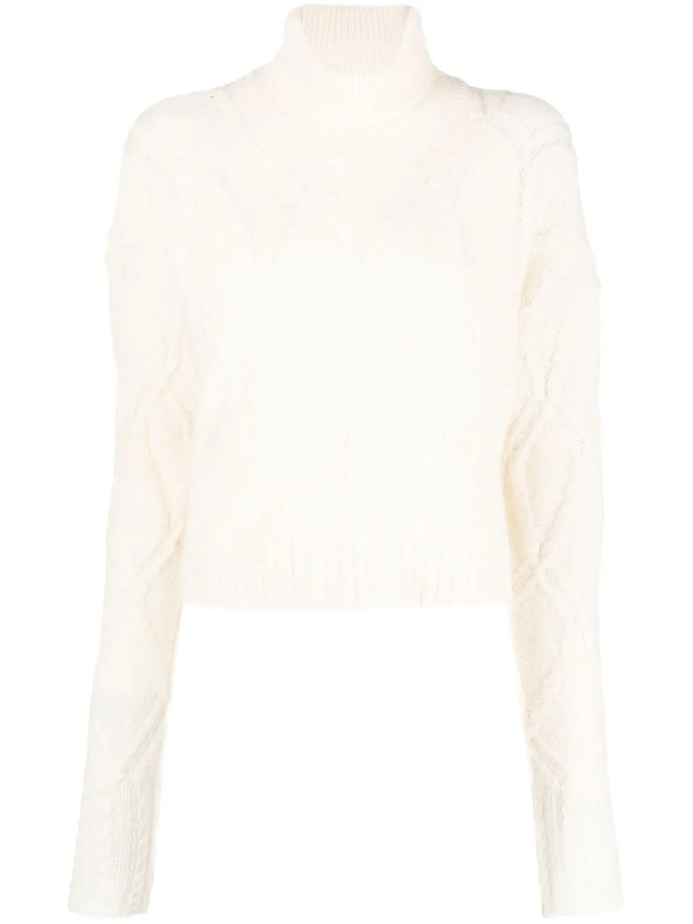 

YOUNG POETS high-neck cable-knit jumper - White