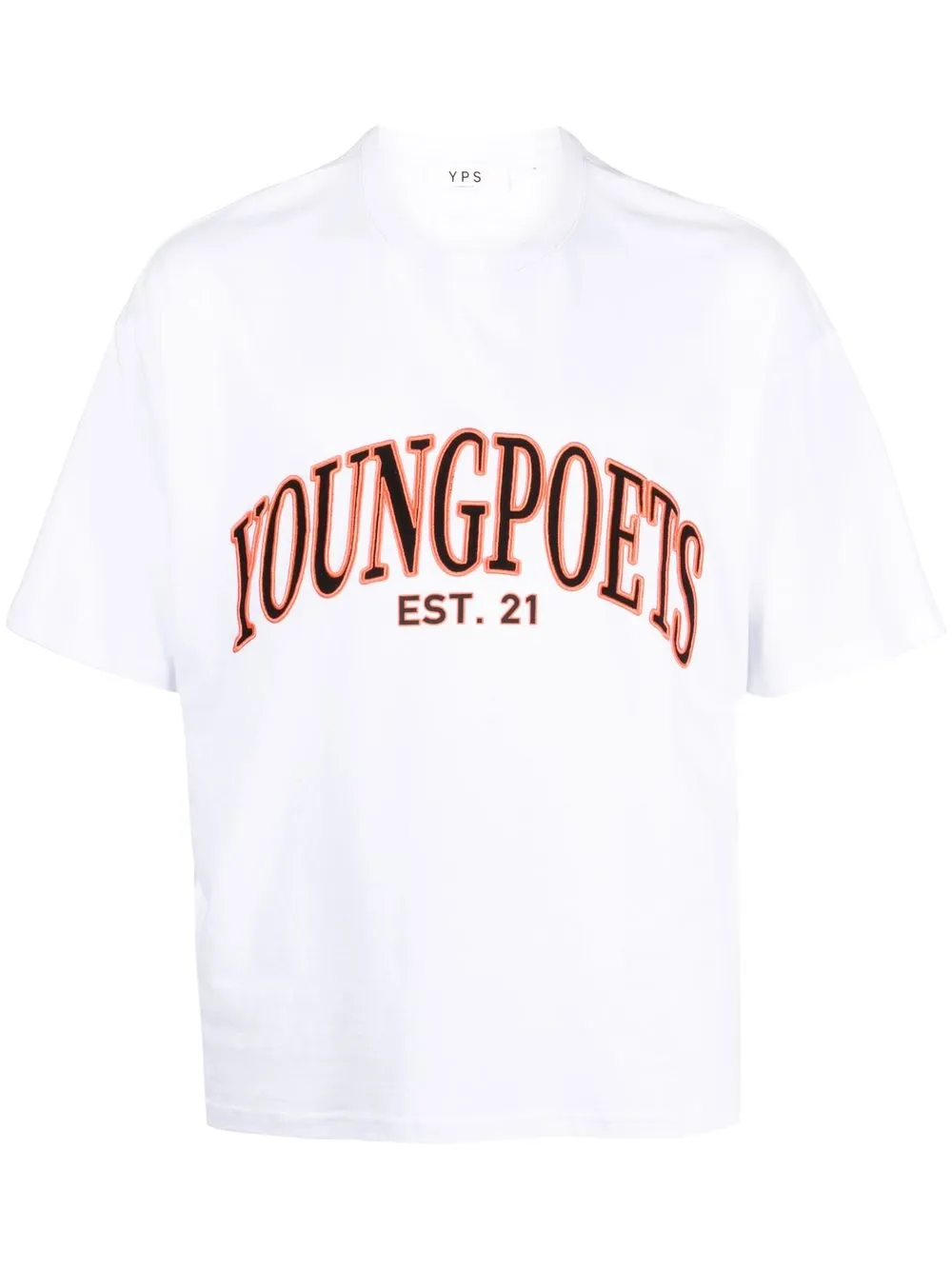 

YOUNG POETS College Yoricko logo-appliqué T-shirt - White