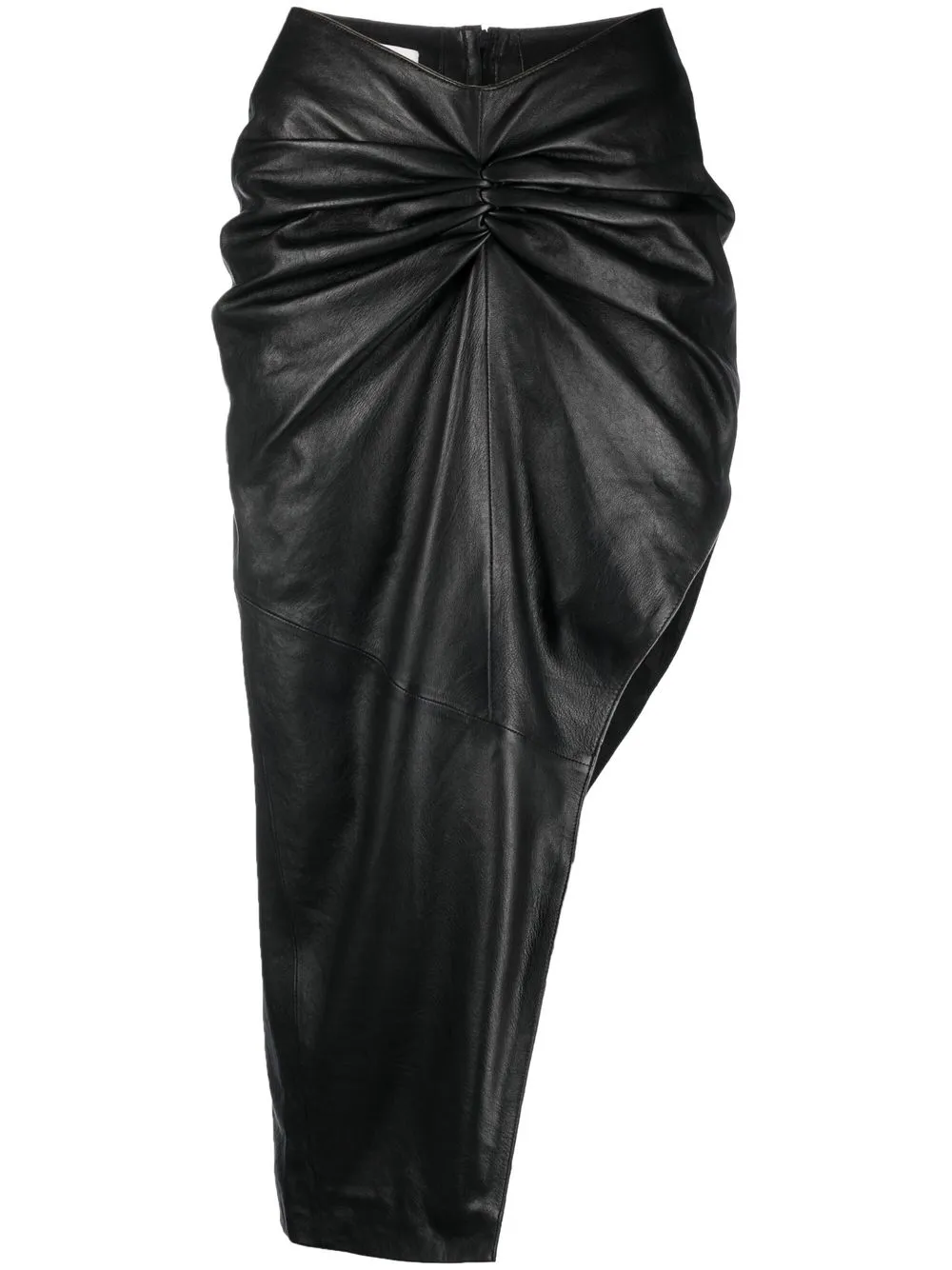 

YOUNG POETS ruched asymmetric leather skirt - Black