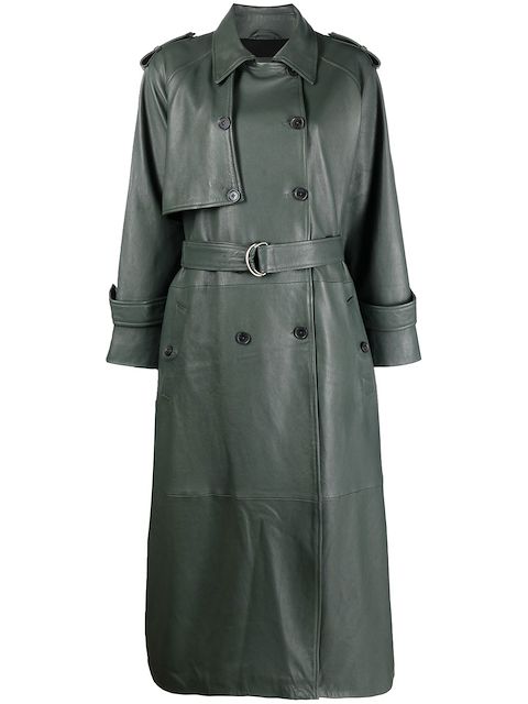 YOUNG POETS leather trench coat