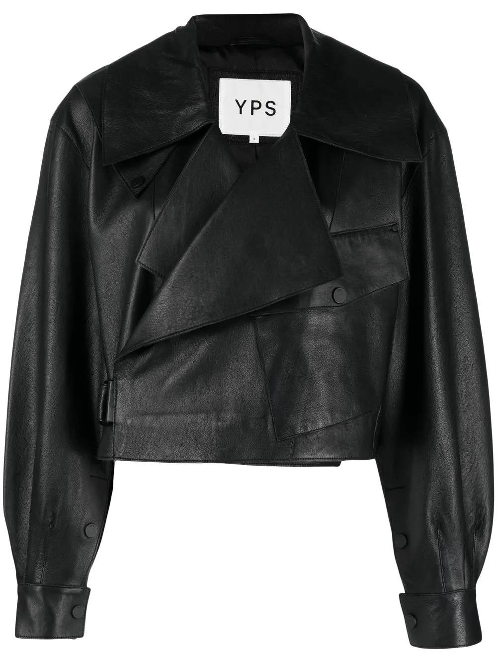 

YOUNG POETS wide-notch wrapped leather jacket - Black