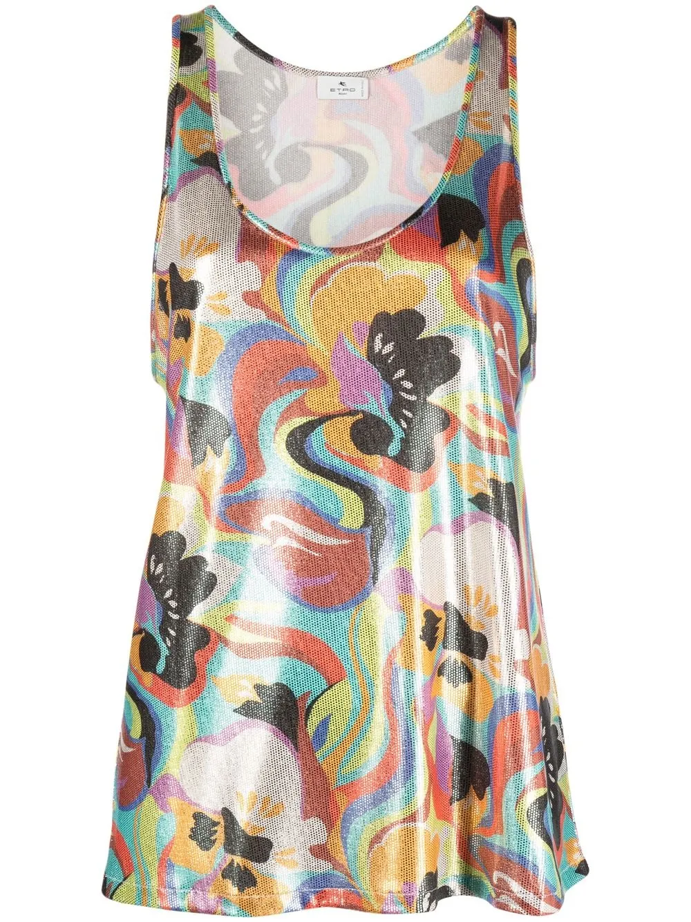 

ETRO floral print top - Silver