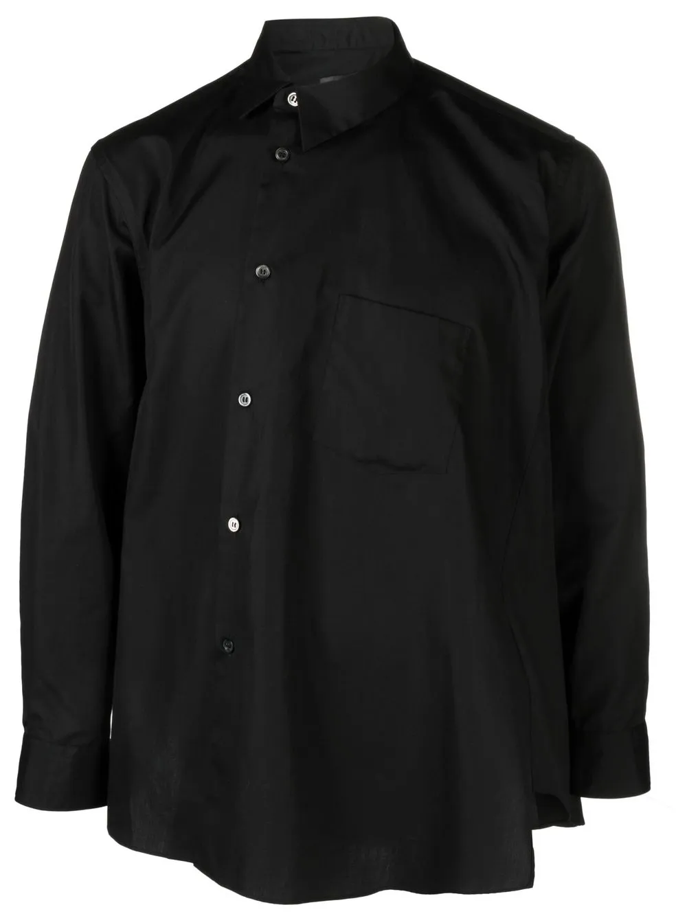 Comme des Garçons Asymmetry Black Tops Black Comme Des Garçons Frayed asymmetric-hem Shirt | Black
