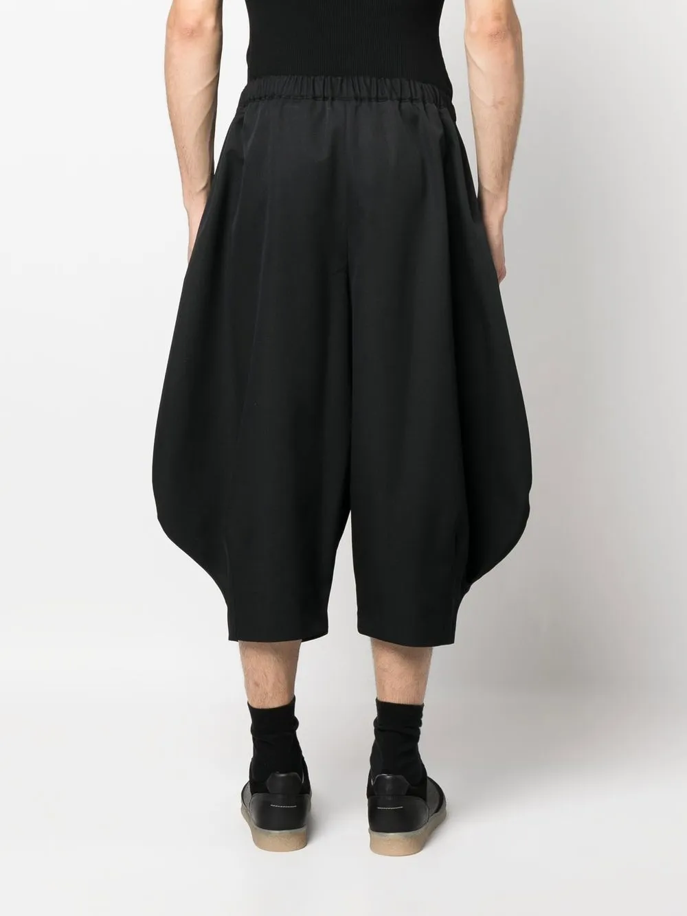 Cropped Drop Crotch Trousers in Moon