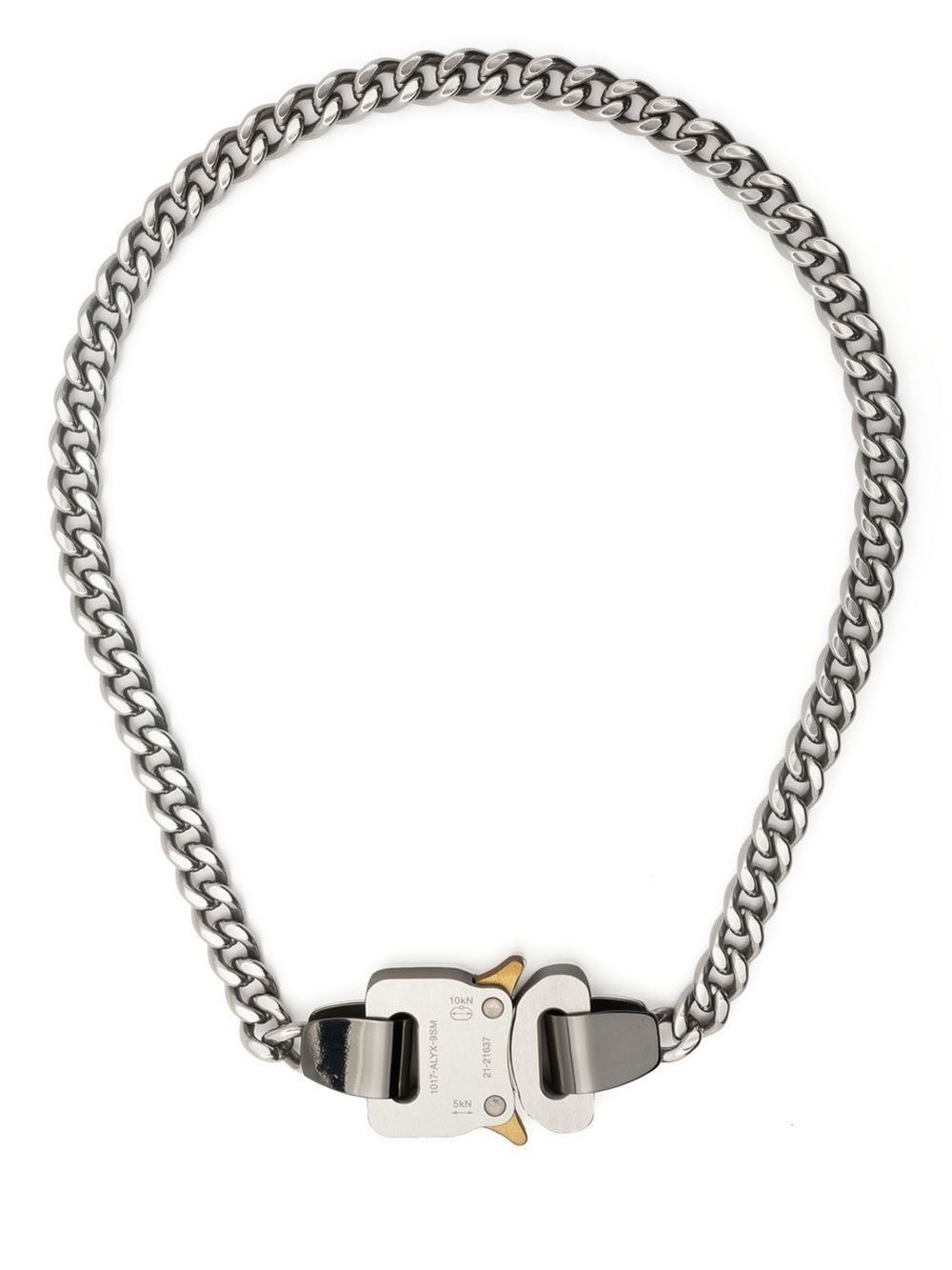 Alyx Rollercoaster Buckle Curb Chain Necklace In Metallic