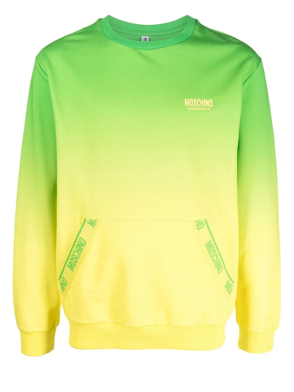 Shop Moschino Gradient Logo-trim Jumper In Green