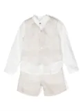 Mimilù three-piece linen shorts suit - White