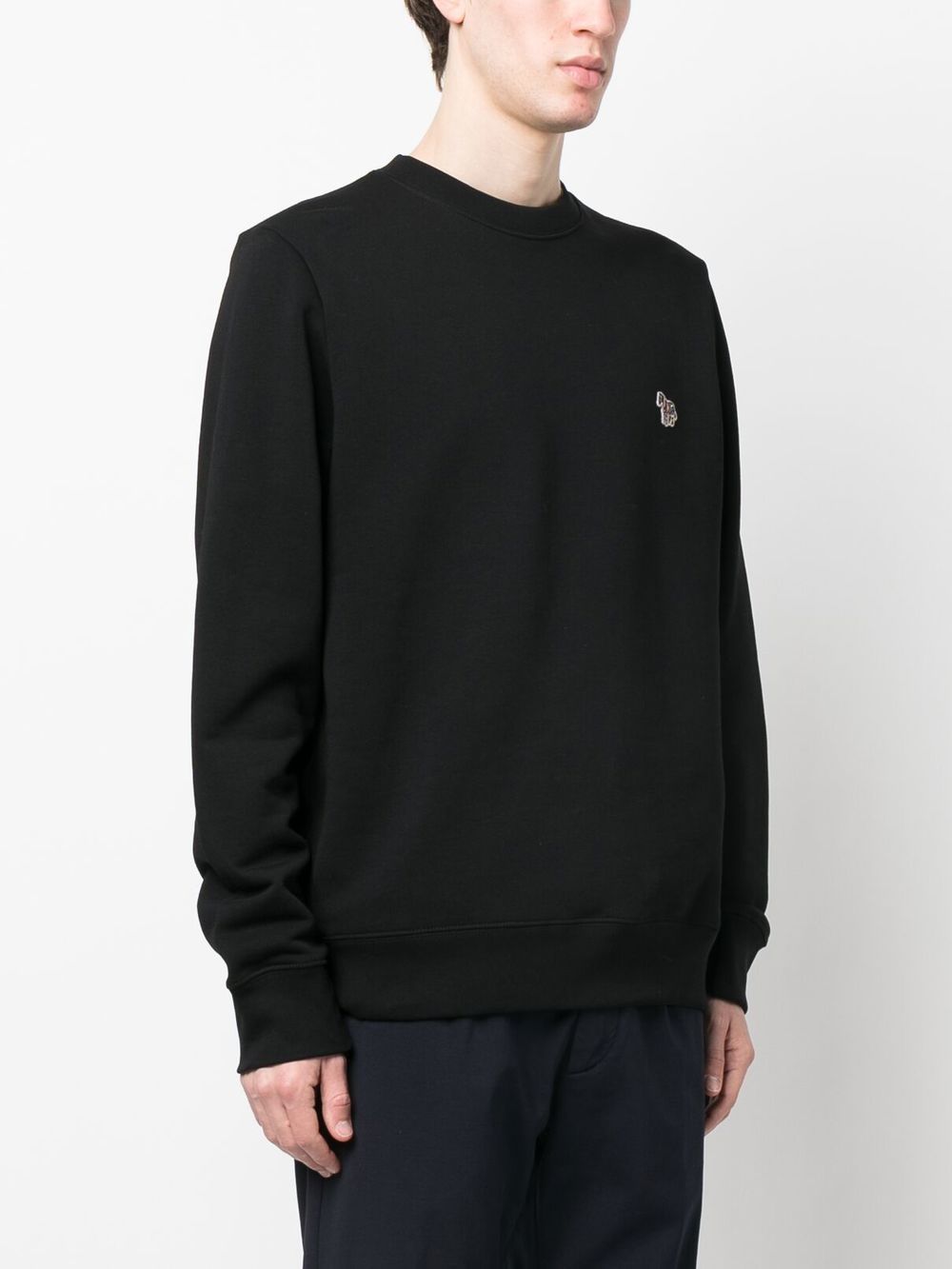 Shop Ps By Paul Smith Zebra-logo Organic Cotton Sweatshirt In Black