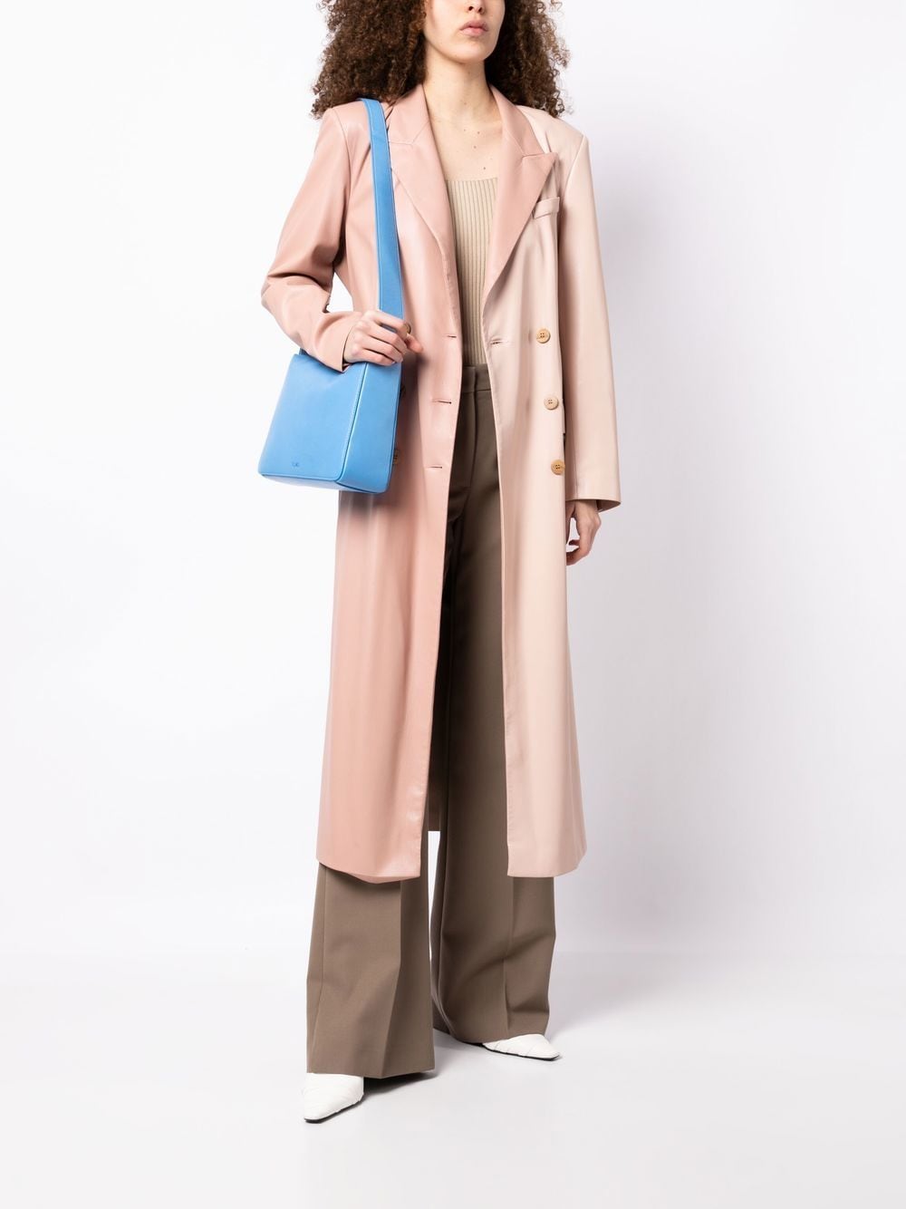Shop Yu Mei Brooke Leather Shoulder Bag In Blue