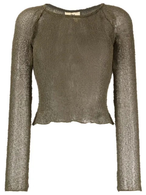 Ambra Maddalena Beckie open-knit sheer top