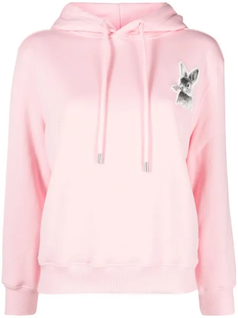 Lanvin rabbit-embroidered drawstring hoodie