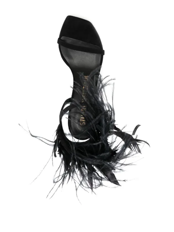 サンダル・ミュール Stuart Weitzman Sandal Plume 100 Stuart Weitzman Plume 100 feather-trimmed Sandals | Pink