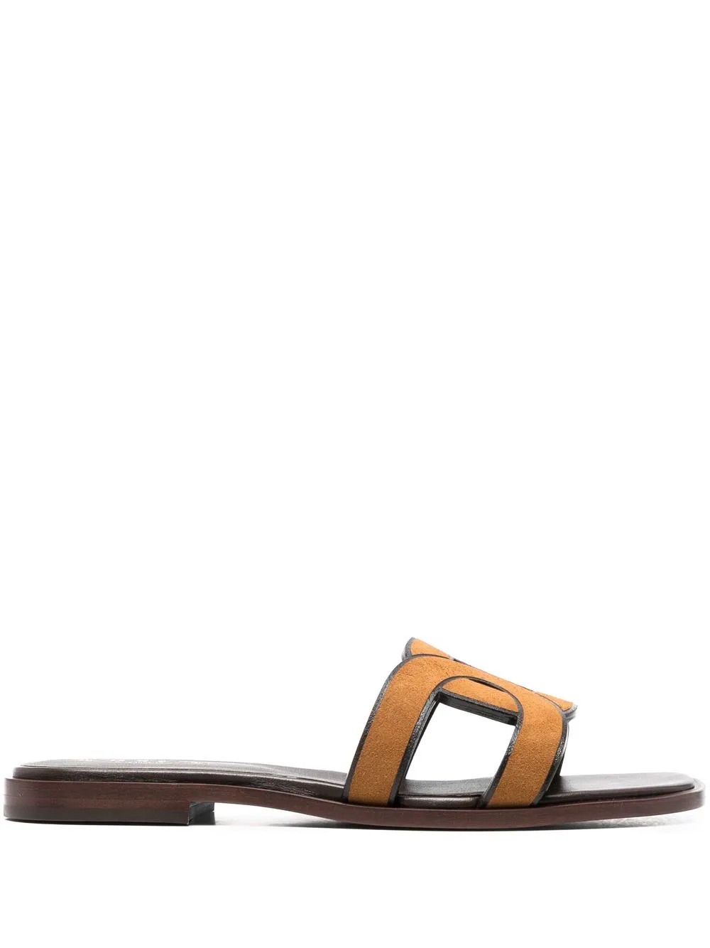 TOD'S CUT-OUT LEATHER SLIDES