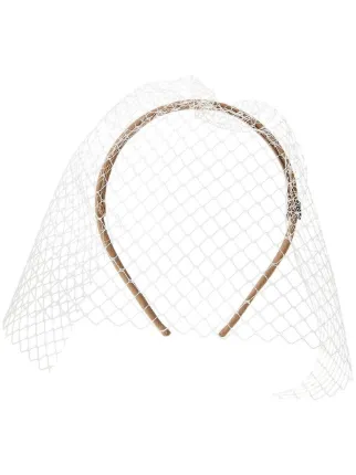 Maison Michel veil-trim Headband | Neutrals | FARFETCH