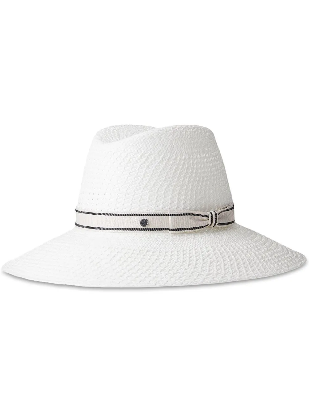 

Maison Michel logo-detail straw fedora hat - White