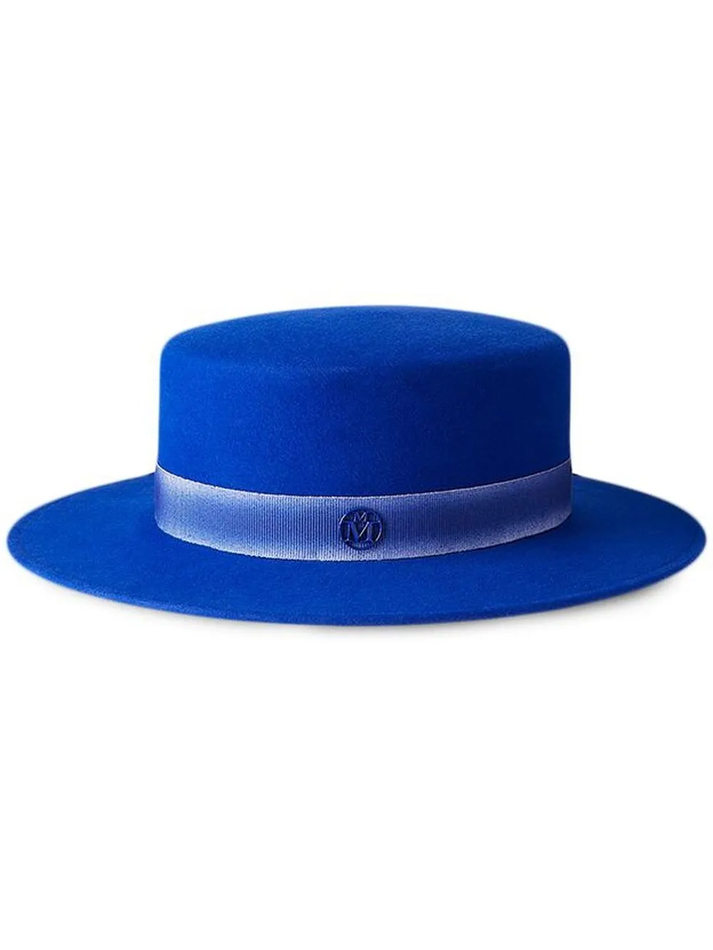 

Maison Michel Kiki logo-plaque fedora hat - Blue