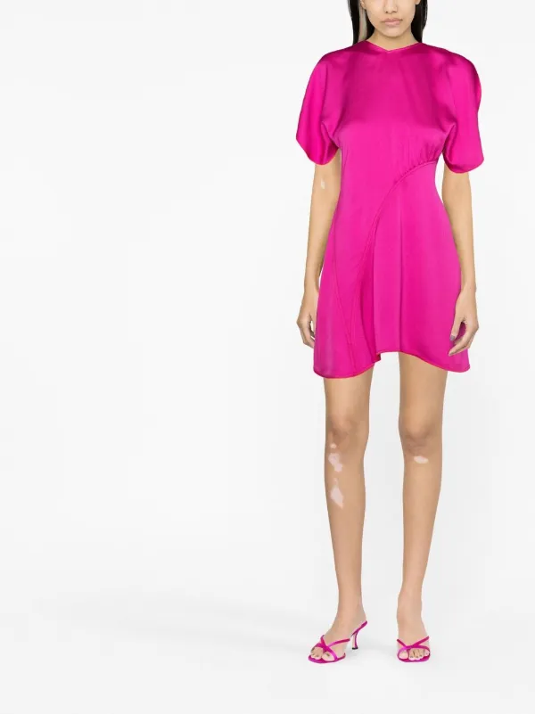 ワンピース VICTORIA BECKHAM Women Mid Skirts DR005227N9361 PINK Victoria Beckham round-neck Satin Minidress | Pink | FARFETCH