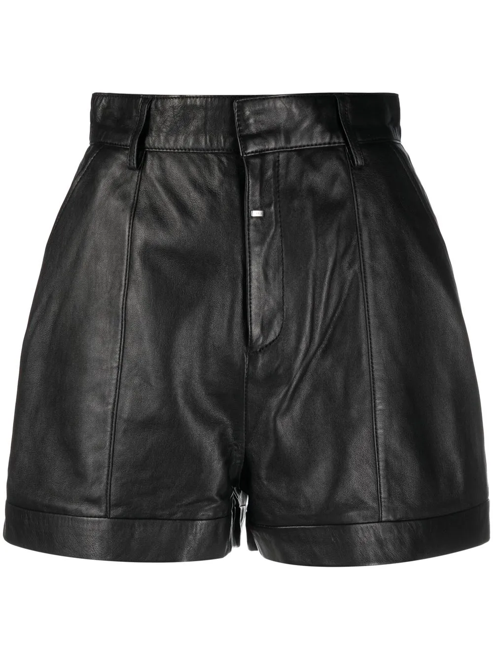 

YOUNG POETS high-waisted leather shorts - Black