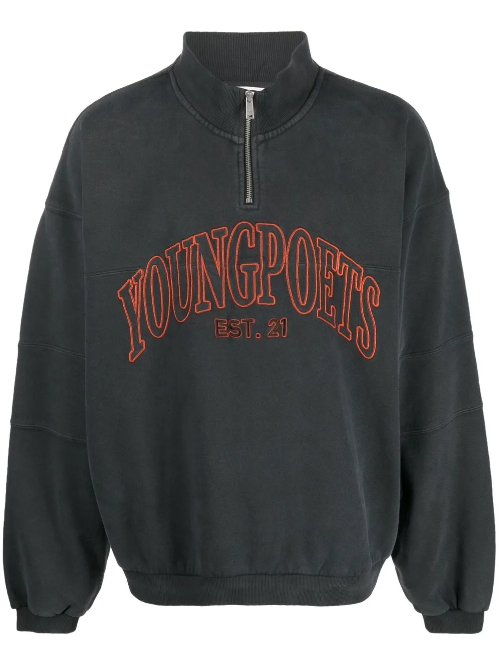 

YOUNG POETS logo-embroidered funnel-neck sweatshirt - Grey