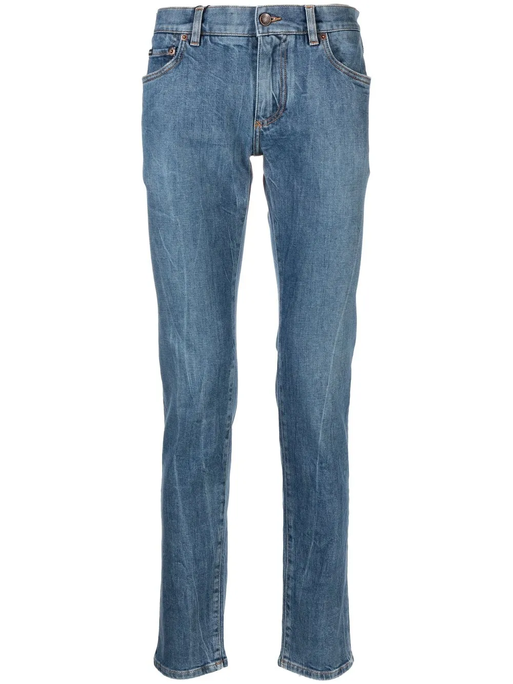 

Dolce & Gabbana logo-patch slim-fit jeans - Blue