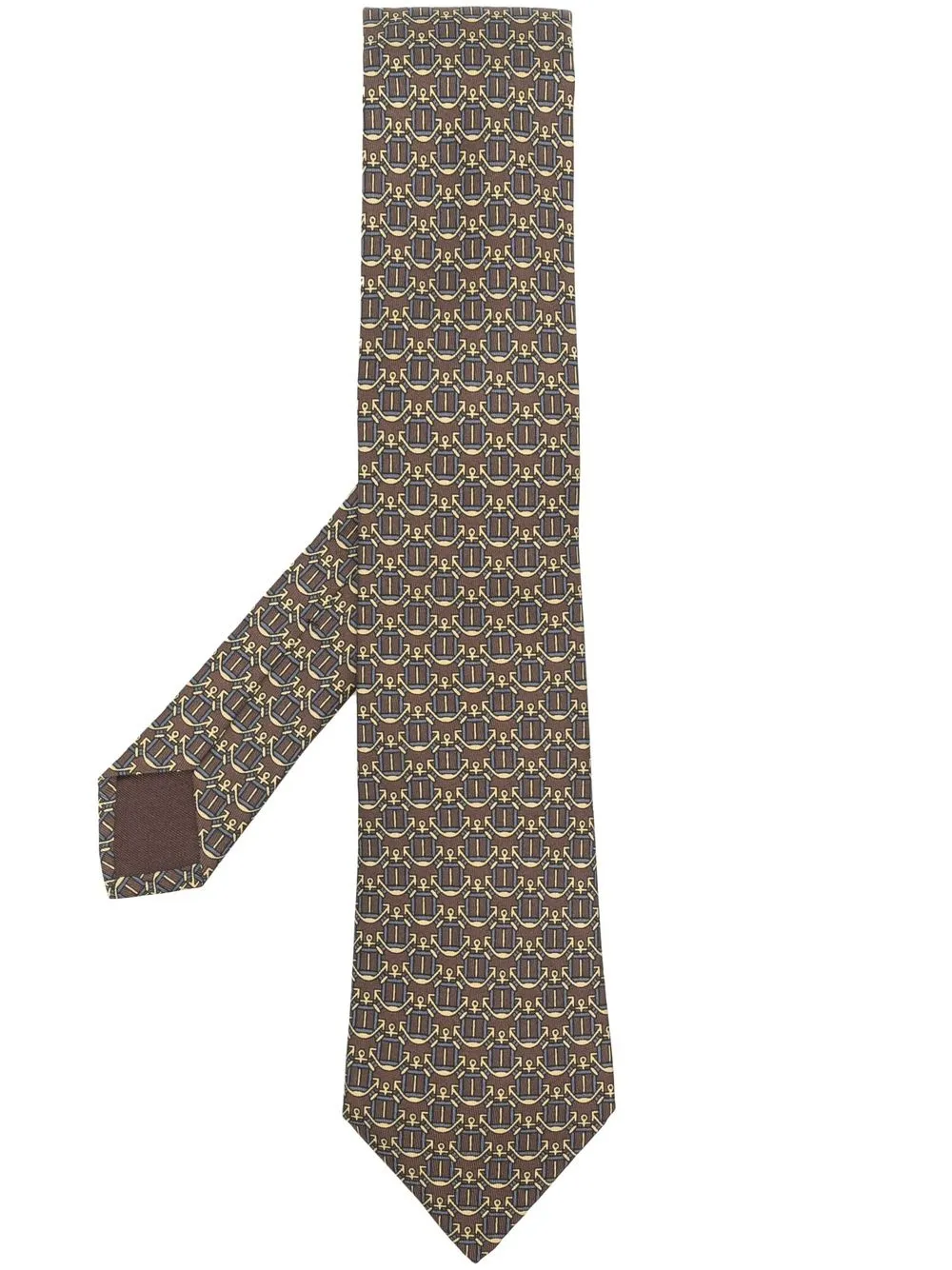 

Hermès 2000s pre-owned anchor-print silk tie - Brown