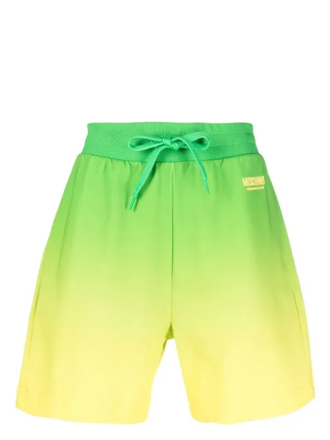 Moschino ombré effect raised-logo shorts