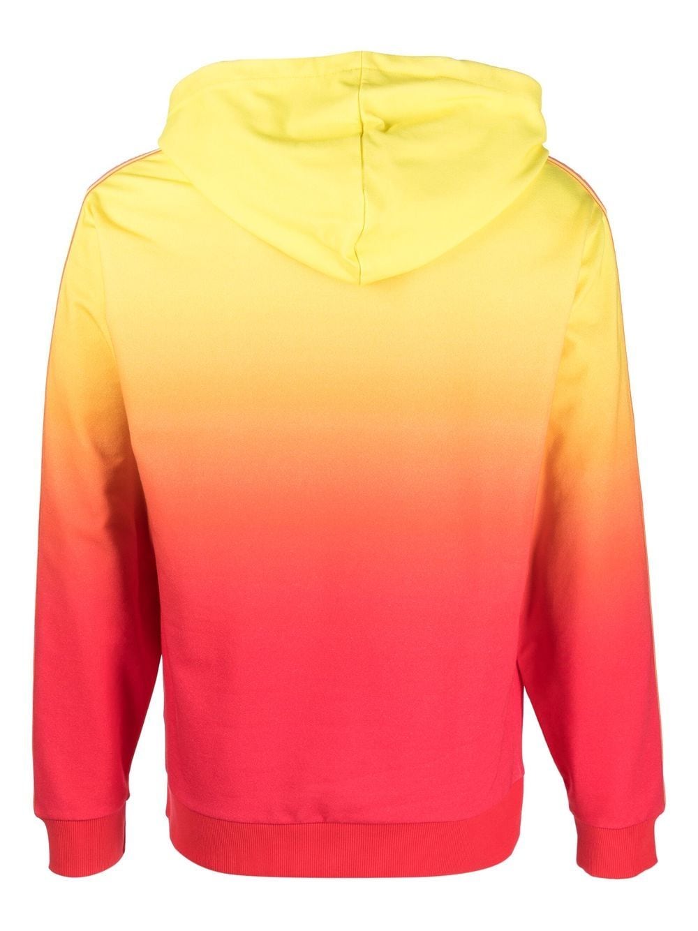 Shop Moschino Ombré Logo-tape Hoodie In Yellow